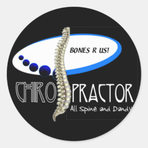 PEGATINA REDONDA CHIROPRACTOR DE LOS HUESOS R LOS E.E.U.U. - TODA