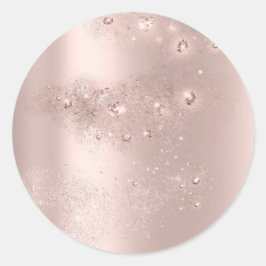 Pegatina Redonda Chispa de Rosa de oro Gracias Dulce Ducha De Novia