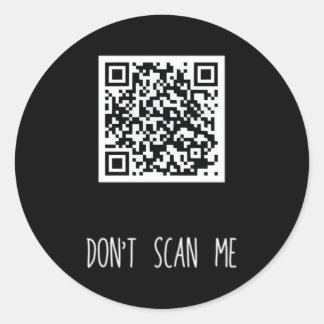 Pegatina Redonda Chiste de código de exploración Qr pequeño de Rick