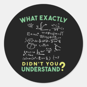 Pegatina Redonda Chiste de Fórmula de Matemáticas Físicas