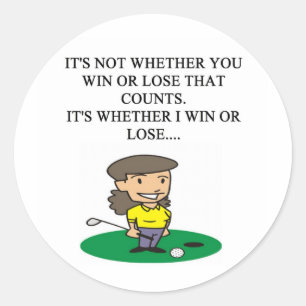 Pegatina Redonda chiste de golf de golfista regalos de camisetas