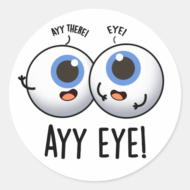 Pegatina Redonda Chiste de IA divertido Aay Eye  (Anverso)
