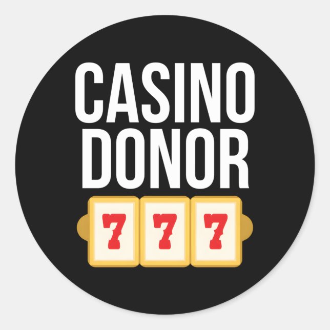 Pegatina Redonda Chiste de juego de Casino Donor (Anverso)