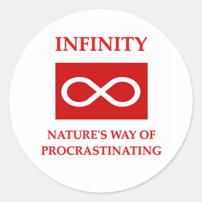 Pegatina Redonda chiste de la matemáticas (Anverso)