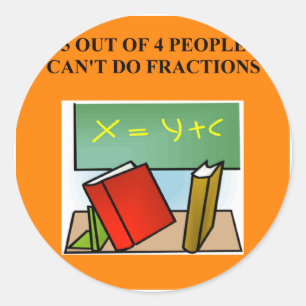 Pegatina Redonda chiste de la matemáticas de la fracción