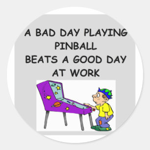 Pegatina Redonda Chiste del PINBALL