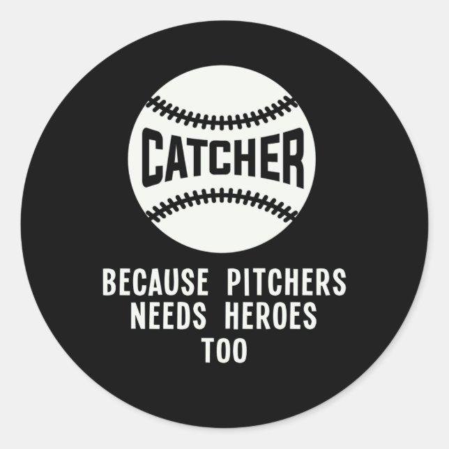 Pegatina Redonda Chiste divertida del jugador de béisbol 'Softball  (Anverso)