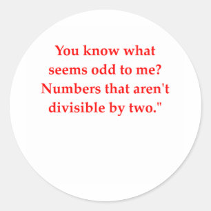Pegatina Redonda chiste divertido de la matemáticas