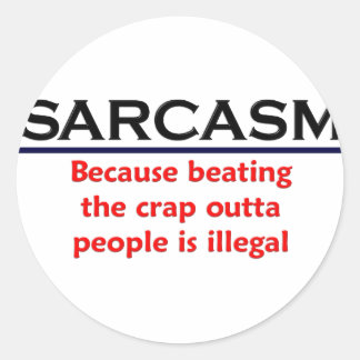 Pegatina Redonda Chiste gracioso de KRW Sarcasm
