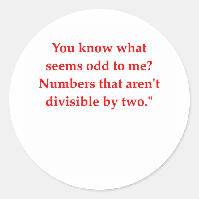 Pegatina Redonda chiste matemático divertido (Anverso)