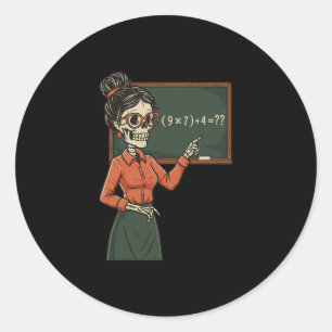 Pegatina Redonda Chistoso 67 Meme Pemdas Profesor de Matemáticas El
