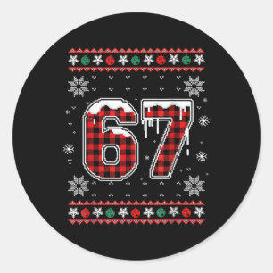 Pegatina Redonda Chistoso 67 Six Seven Squad Meme Navidad Sudadera 