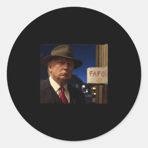 Pegatina Redonda Chistoso Donald Trump Fafo Algodón Negro Clic Fit