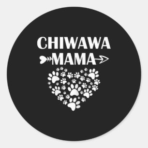 Pegatina Redonda chiwawa mamá graciosa chihuahua madre dueño de per