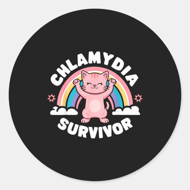 Pegatina Redonda Chlamydia Survivor  (Anverso)