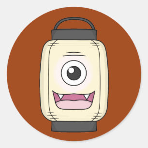Pegatina Redonda Chochin-obake (Fantasma de linterna de papel)