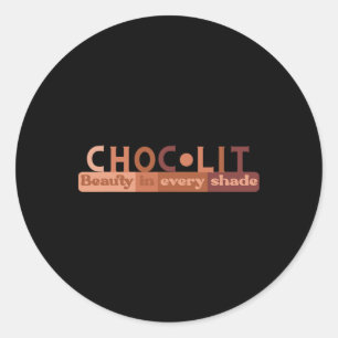 Pegatina Redonda Choclit Brown Azúcar Babe Afro Reina Africana Amer