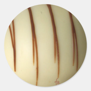 Pegatina Redonda chocolate blanco belga