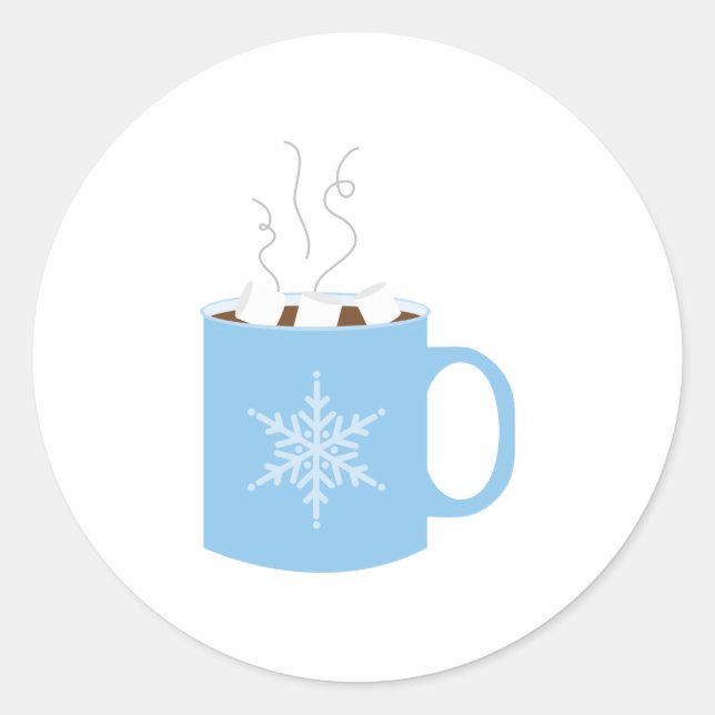 Pegatina Redonda Chocolate caliente (Anverso)