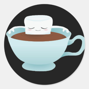 Pegatina Redonda Chocolate caliente