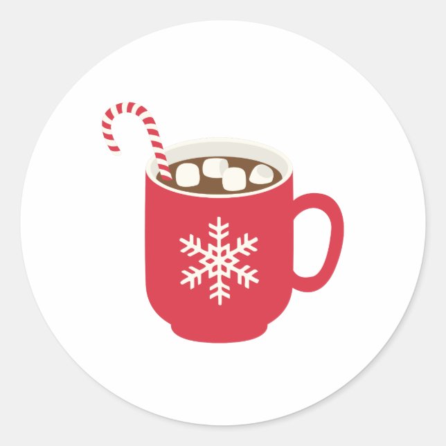 Pegatina Redonda Chocolate caliente (Anverso)