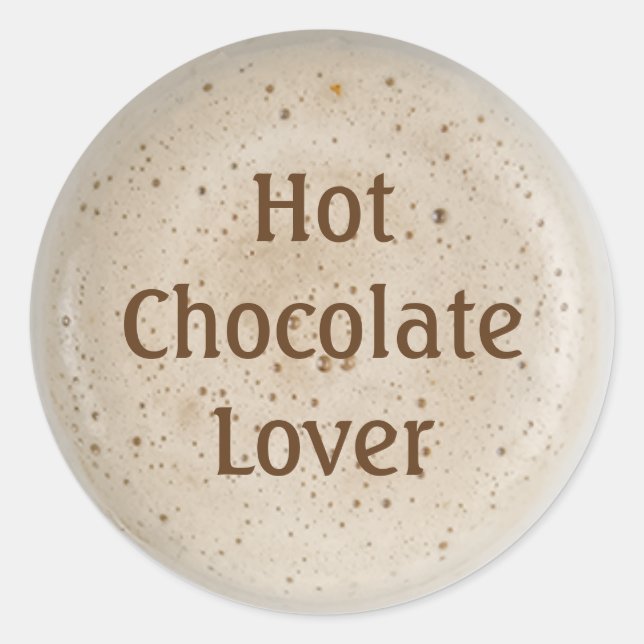 Pegatina Redonda Chocolate caliente (Anverso)