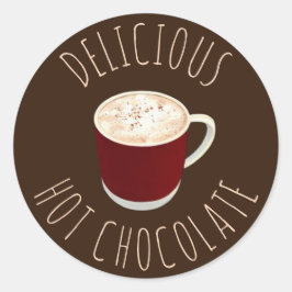 Pegatina Redonda Chocolate caliente