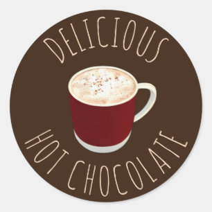 Pegatina Redonda Chocolate caliente