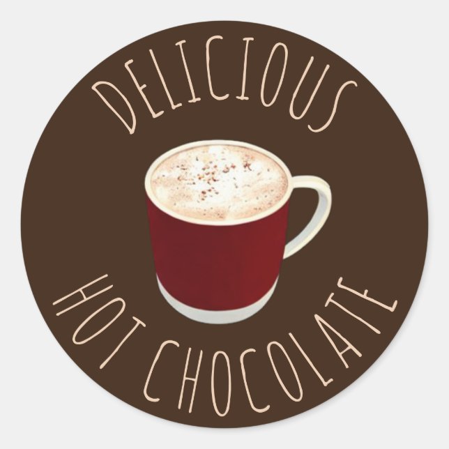 Pegatina Redonda Chocolate caliente (Anverso)