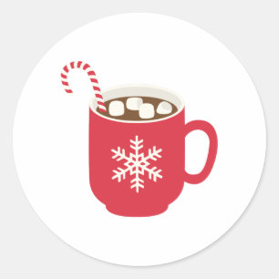 Pegatina Redonda Chocolate caliente
