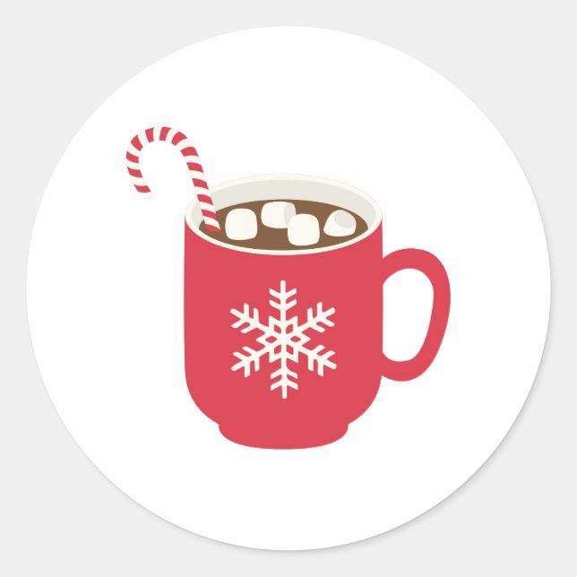 Pegatina Redonda Chocolate caliente (Anverso)