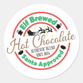 Pegatina Redonda Chocolate caliente de Elf