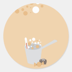 Pegatina Redonda chocolate caliente de la cocina hecho con dulces