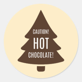 Pegatina Redonda Chocolate caliente Mikitiez navidad mashmello cáli