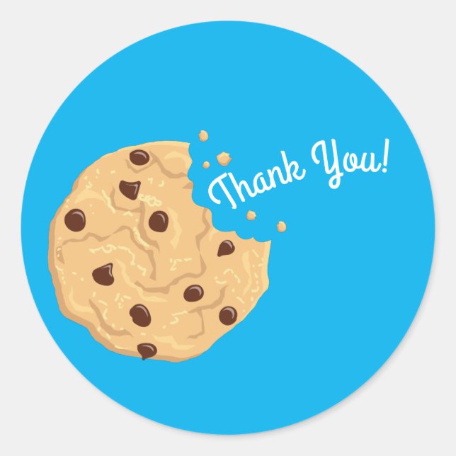 Pegatina Redonda Chocolate Chip Cookie Niños Primer Fiesta de Cumpl (Anverso)