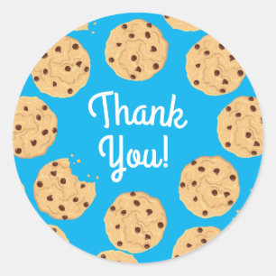 Pegatina Redonda Chocolate Chip Cookie Niños Primer Fiesta de Cumpl