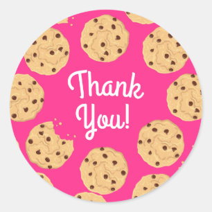 Pegatina Redonda Chocolate Chip Cookie Niños Primer Fiesta de cumpl