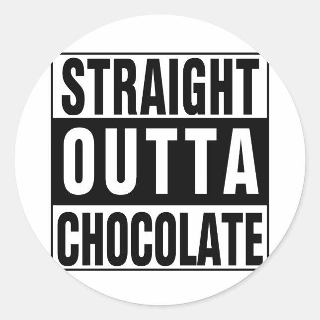 Pegatina Redonda Chocolate directo fuera (Anverso)