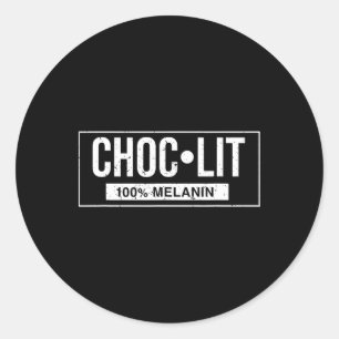 Pegatina Redonda Chocolate Divertido Melanina Historia Negra Junete
