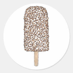 Pegatina Redonda Chocolate Eclair Ice Cream Popsicle Pop Junte