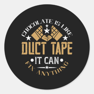 Pegatina Redonda Chocolate - El Chocolate Es Como Una Cinta Tinta.