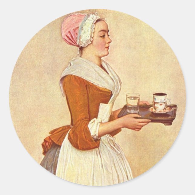 PEGATINA REDONDA CHOCOLATE FONDUE DINNER FIESTA (Anverso)