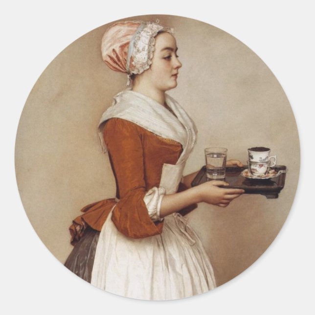 PEGATINA REDONDA CHOCOLATE FONDUE DINNER FIESTA (Anverso)