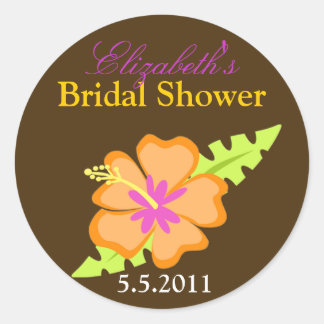 Pegatina Redonda Chocolate Hibiscus Personalizable Pegatinas a favo