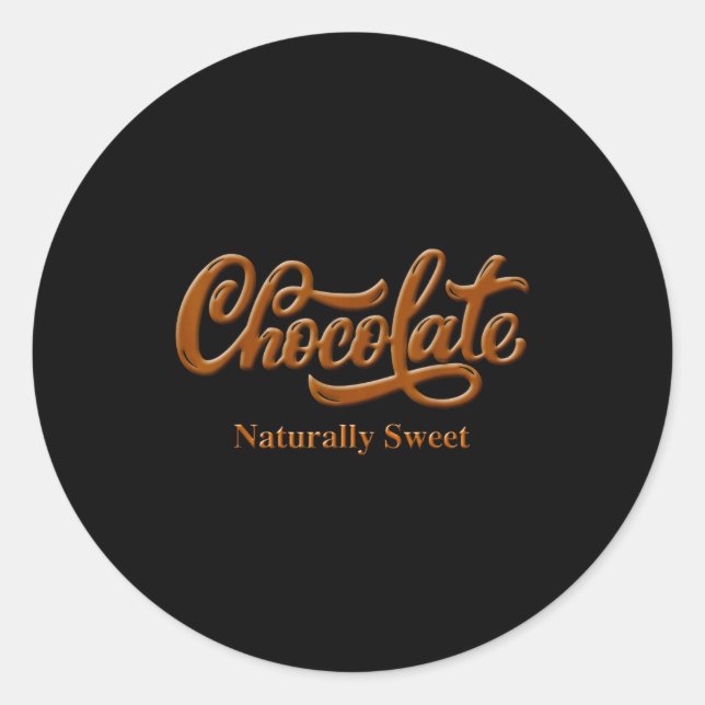 Pegatina Redonda Chocolate Naturally Sweet Tee Proud-black Woman  (Anverso)