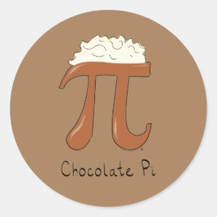 Pegatina Redonda Chocolate Pi Cute Math Pi Day Pegatinas