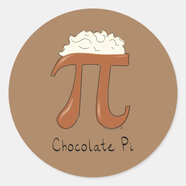 Pegatina Redonda Chocolate Pi Cute Math Pi Day Pegatinas (Anverso)