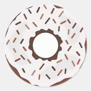 Pegatina Redonda Chocolate Sprinkles Donut