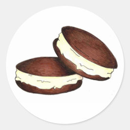 Pegatina Redonda Chocolate Whoopie Pie PA Dessere Foodie holandés
