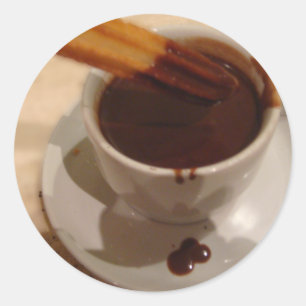 Pegatina Redonda Chocolate y Churros